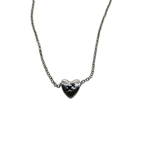 Sagittarius Constellation Heart Pendant Necklace Silver Tone Minimalist Jewelry - Picture 1 of 5